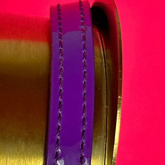 Kate Spade New York Purple Patent Circle-Embossed Shoulder Bag Approx. 9.5 x 5.5 - Picture 5 of 13